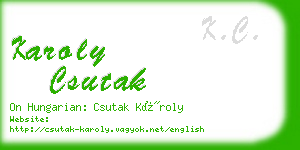 karoly csutak business card